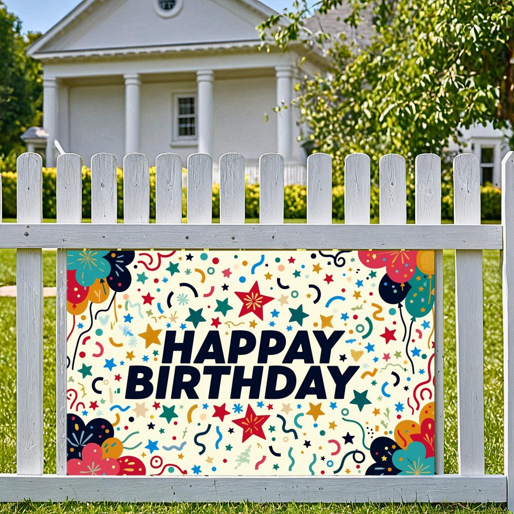 Vibrant Party Background Happy Festive Starry Event Decor Anniversary Birthday Backdrop for Party Decoration