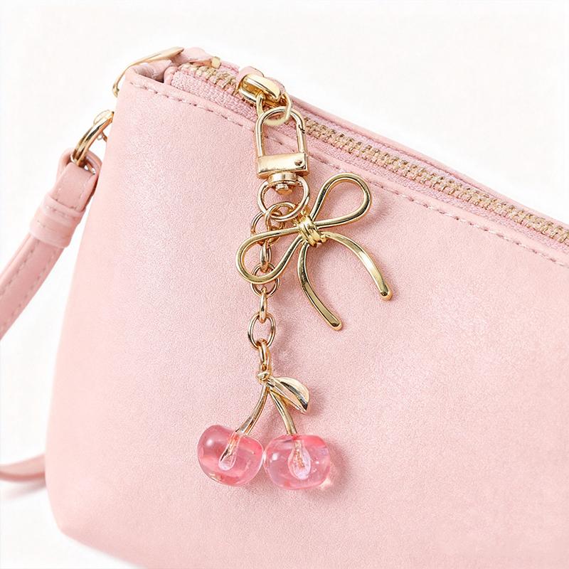1 Stück Tasche Exquisit Niedlich Langlebig Kirschfarbener Anhänger Realistischer Schlüsselanhänger Schick Realistisch Premium 9x3cm