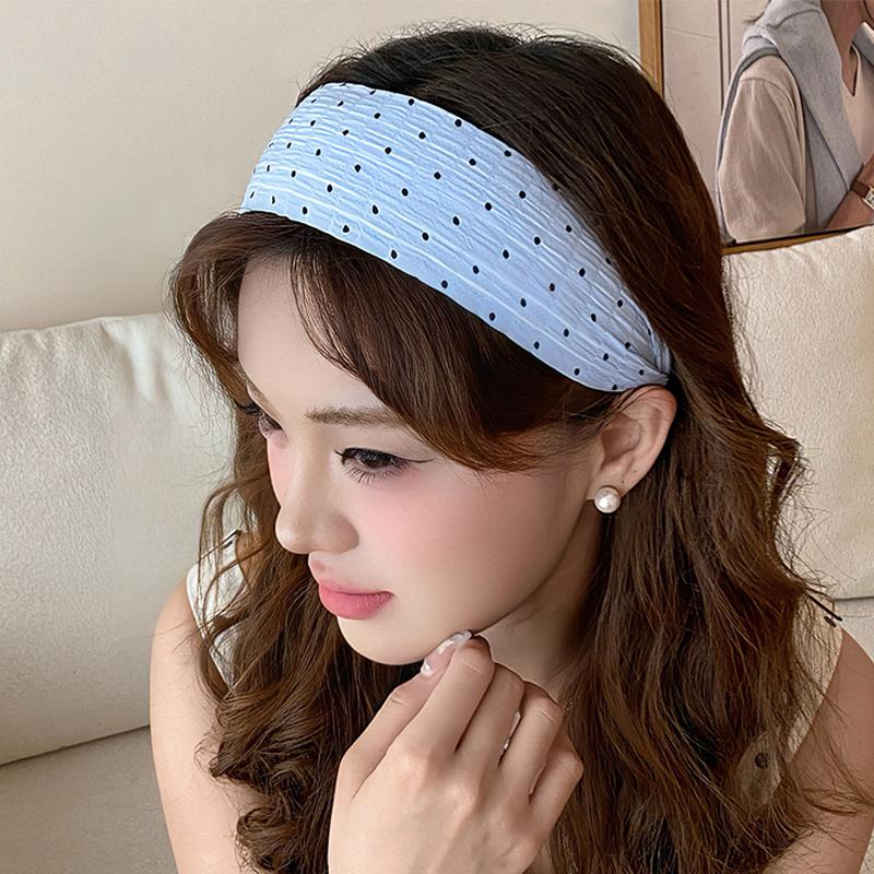 Polka Dot Wide Headband For Women - 2026 Spring/Summer Volumizing Non-Slip Hair Accessory
