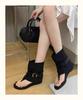 Sheepskin Version~ Retro European Station Toe Roman Cool Boots Women's Inner Height Increase Leather Pinch Sandals Women's Summer Versatile