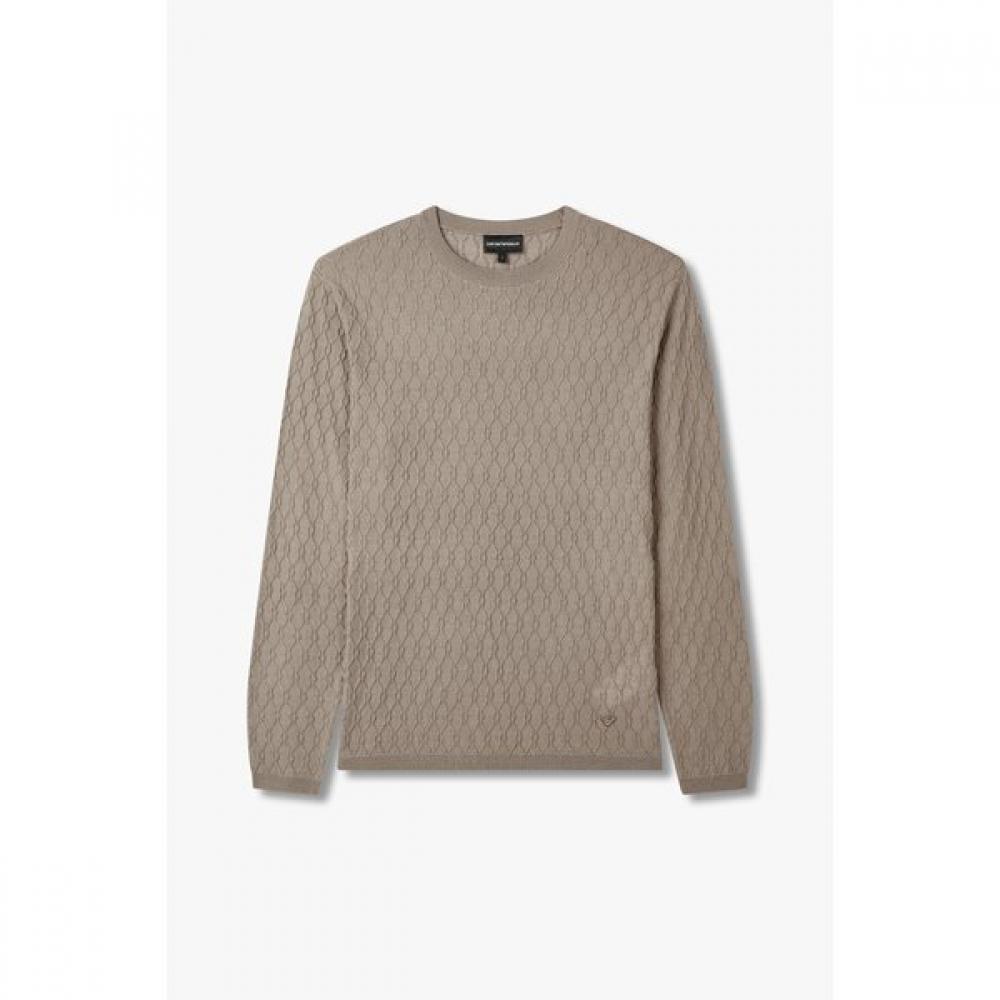 Emporio Armani Men Embossed Jacquard Wool Knit A515128012 M