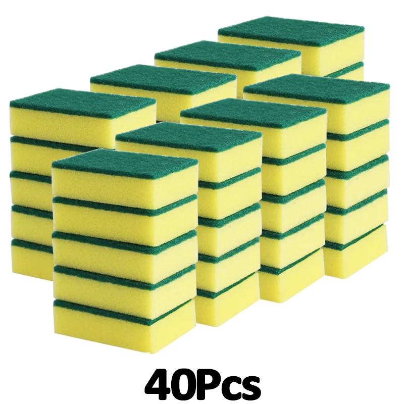 10-60Pcs Highly Absorbent Double-sided Sponges Nano Emery Magic Clean Pot Rust Stains Sponge Cleaning Brush Car Detailing Tools