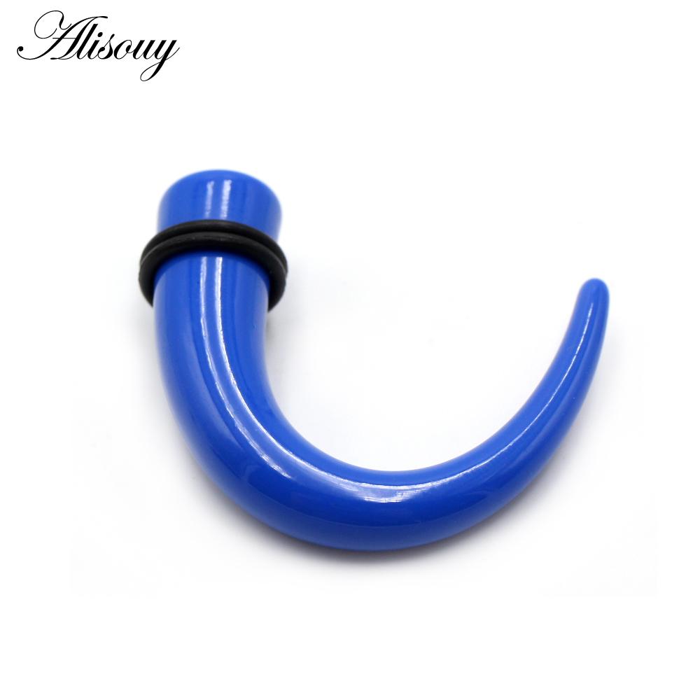 Alisouy 2pcs 1.6mm-11mm Acrylic C Sahpe Buffalo Horn Ear Gauges Ear Taper Stretching Plugs Tunnel Expander Body Piercing Jewelry