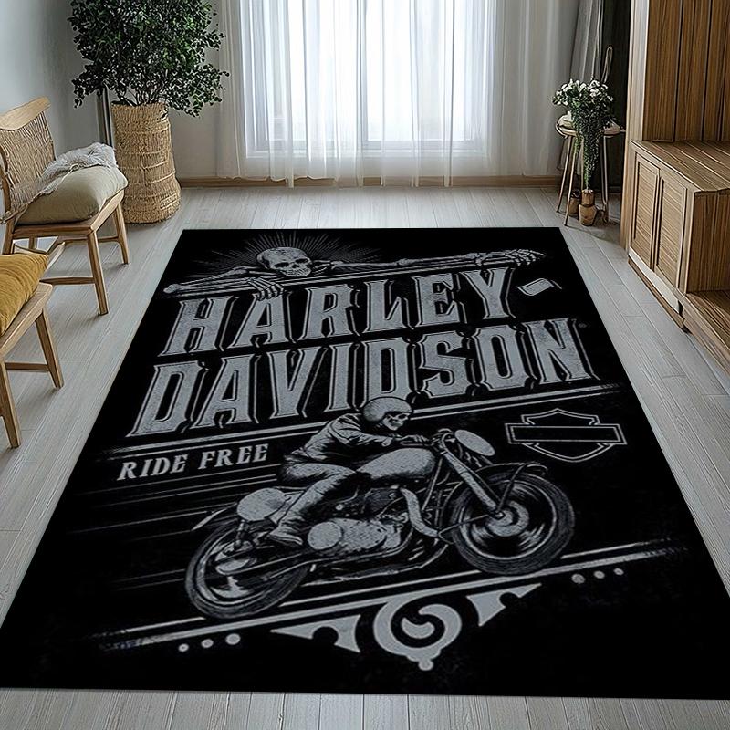 Retro H-Harleys Racing Moto Living Room Non-Slip Area Rug Soft Carpet for Bedroom Kids Playroom Sofa,Home Decor Doormat Gift