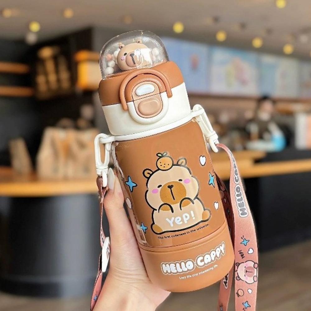 

Kapibara children s thermos cup girls new 316 straw water cup boys school special cup 350-730ml