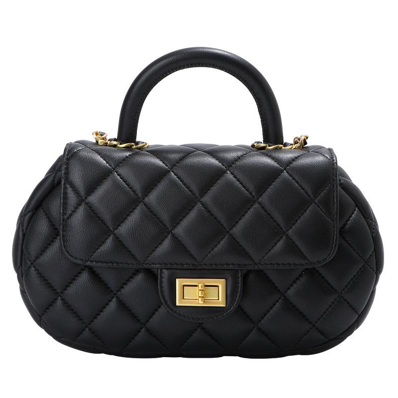 

Сумка Xiaoxiangfeng Diamond, высококачественная сумка-мессенджер, сумка из овчины, женская сумка через плечо из натуральной кожи, новая маленькая квадратная сумка. чёрный