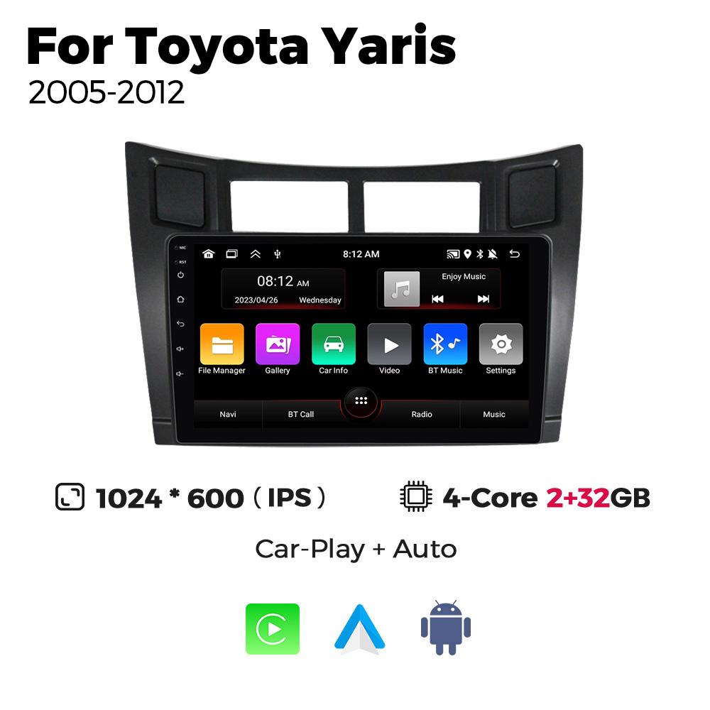 Android 13 Car Radio Multimedia Video Player For Toyota Yaris 2005-2012 WIFI GPS Navigation Carplay Auto Stereo 2Din Head Unit