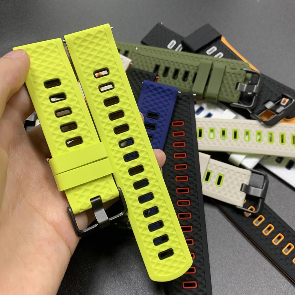22mm Watchband For Samsung Gear S3 Classic/Galaxy Watch 3 45mm 46mm Silicone Strap For AMAZFIT BALANCE 2/BIP6/GTR Wrist Bracelet