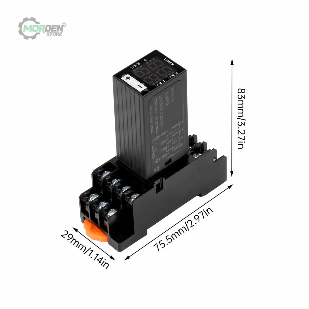 H1Y-1 DC11V DC11V AC111V Timer Delay Relay Digital Display Cycle Time Control Delayer with Base Power Supply