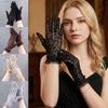 Leopard Print Women's Summer Gloves Sun Protection Breathable Lace Gloves Thin 5 Fingers Party Gloves Spring Summer Outdoor