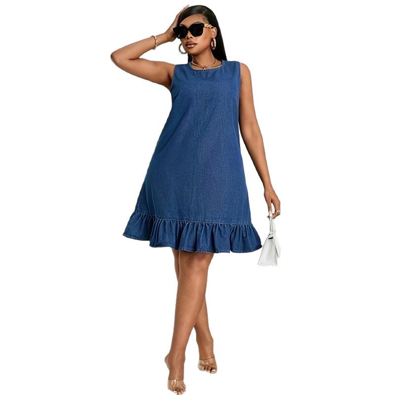 Elegant Multi-Button Denim Dresses for Women