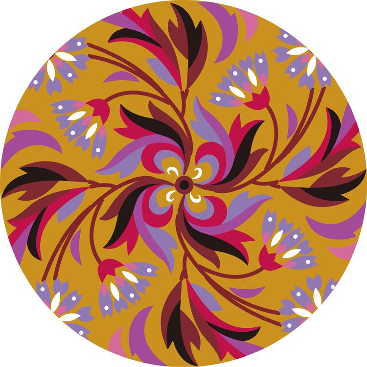 Round Retro Ethnic Style Carpet Living Room Coffee Table Bedroom Computer Chair Hanging Basket Non-slip Floor Mat