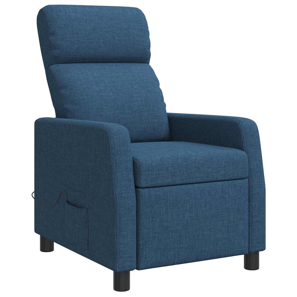 Massage Recliner Blue Fabric