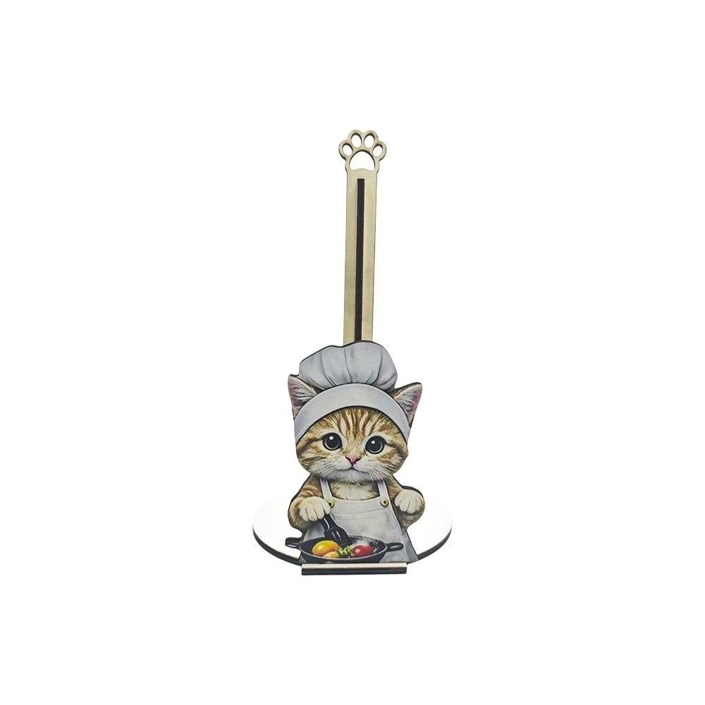 Adorable Tissue Holder Kitten Chef Puppy Roll Paper Standing Rack Chihuahua Cat Food Wrap Storage Rack Tea/Garden Party