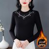 Women's V-Lace Sheer Mesh Thermal Top
