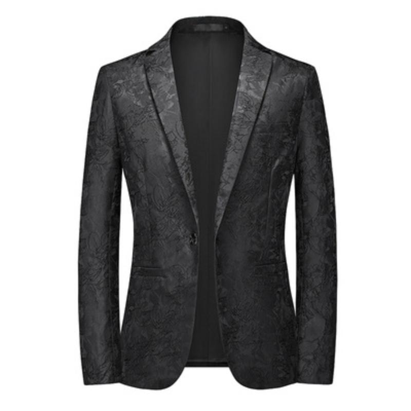 Men Spring  Business Social Suit Jacket  Men's Single Breasted Thin Male Jacquard Blazers Coats