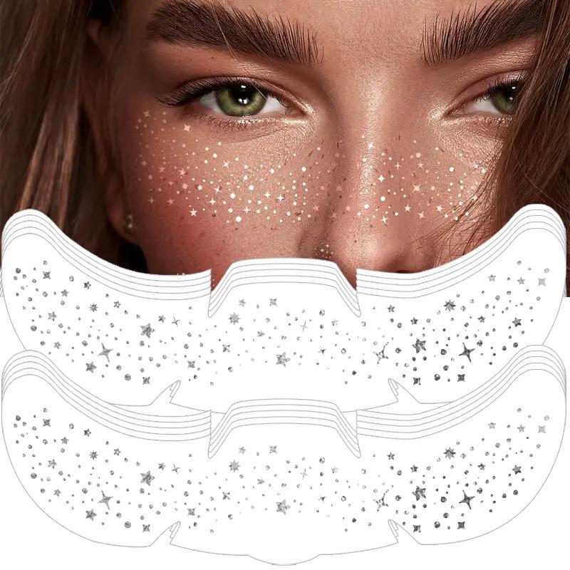 Metal Hot Silver Tattoo Sticker Freckle Face Sticker Waterproof Little Star Performance Dance Makeup Sticker