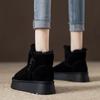 Northeast snow boots thick-soled women's velvet thickened warm short boots 2025 winter suede side zipper heightening cotton shoes