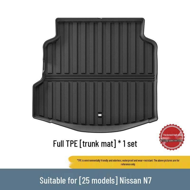 All-Weather Custom TPE Trunk Mat for Nissan N7 Cars Black