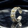Gold & Silver Color Block Adjustable Rice Ring - Personalized Fashion Jewelry
