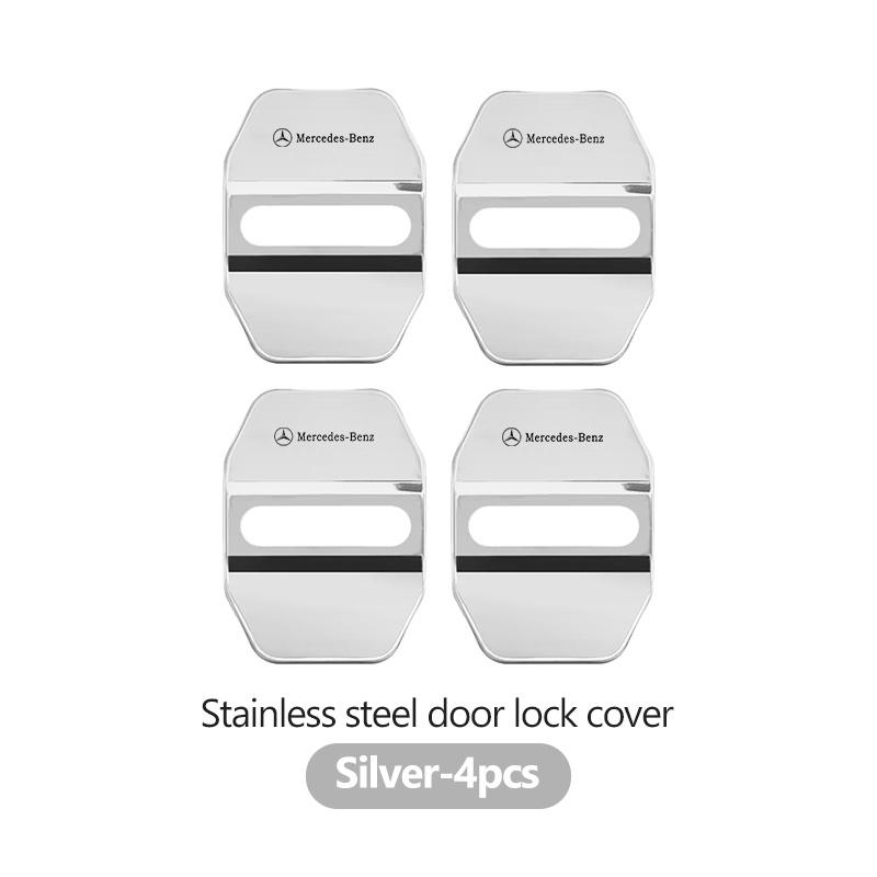 

For Benz Stainless Steel Car Door Lock Buckle Cover Protective Covers Accessories CLS SLK Sport ML C200 C260 C300 W205 CITAN
