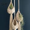Tapestry Hanging Basket Living Room Flower Planter Landscaping Cotton Pineapple Shape Macrame for Net Bag