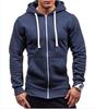 Men's 2024 Fashion Trend Casual Zip-Up Hoodie Jacket - Solid Color Cardigan Sweatshirt