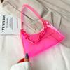 Ladies Jelly Bags Pvc Solid Color Clear Bag Underarm Bags Casual Women Summer Handbags Purse Cell Phone Shoulder Bag