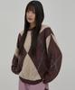 WAIKEI Big Argyle Boucle Knit Beige