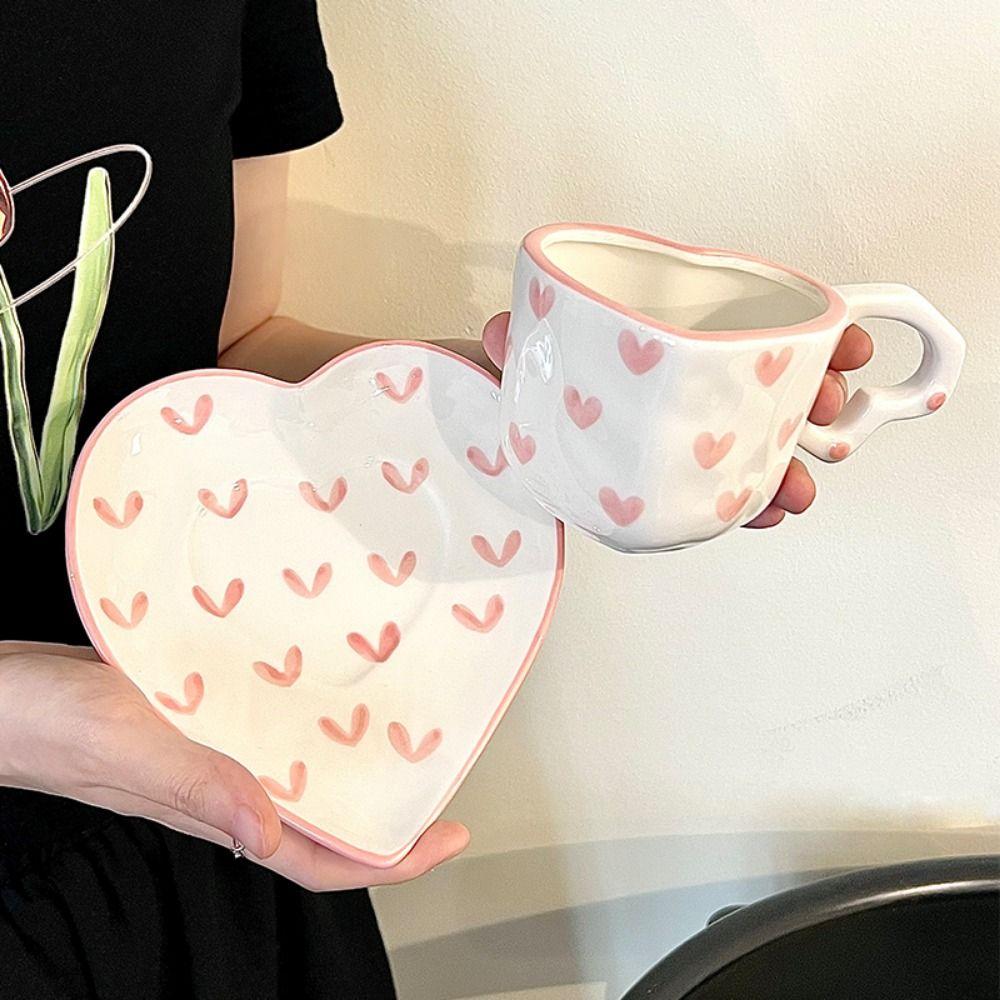 

250 мл Love Heart Cup Креативные чашки для чая и молока Прочные керамические кружки для офиса cup