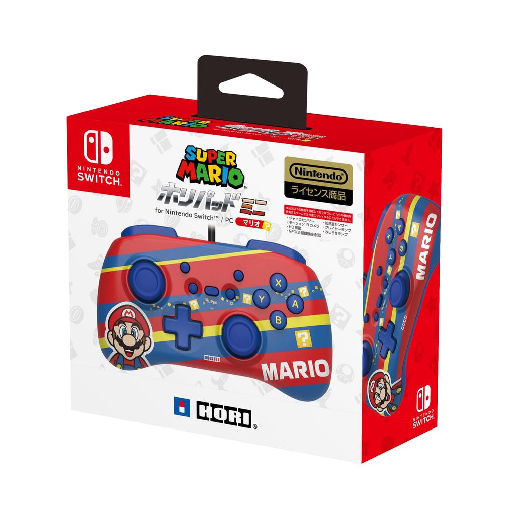 Lizenziertes Super Mario Horipad Mini für Nintendo PC Mario mit Haltefunktion [Nintendo-Produkt] Switch™ / [Ausgestattet mit Schnellfeuerfunktion]