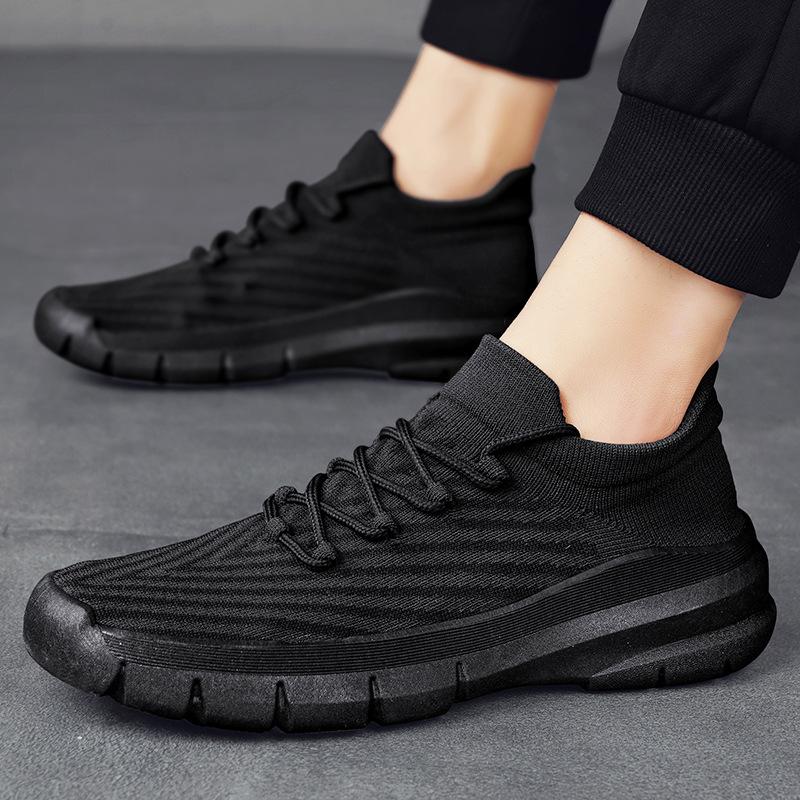 

Lazy shoes spring and summer new flying woven shoes men s breathable elastic socks shoes one pedal soft-soled men s shoes 39