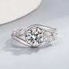 Luxurious Brilliant Faux Moissanite Diamond Ring: High-End Open Design for Women