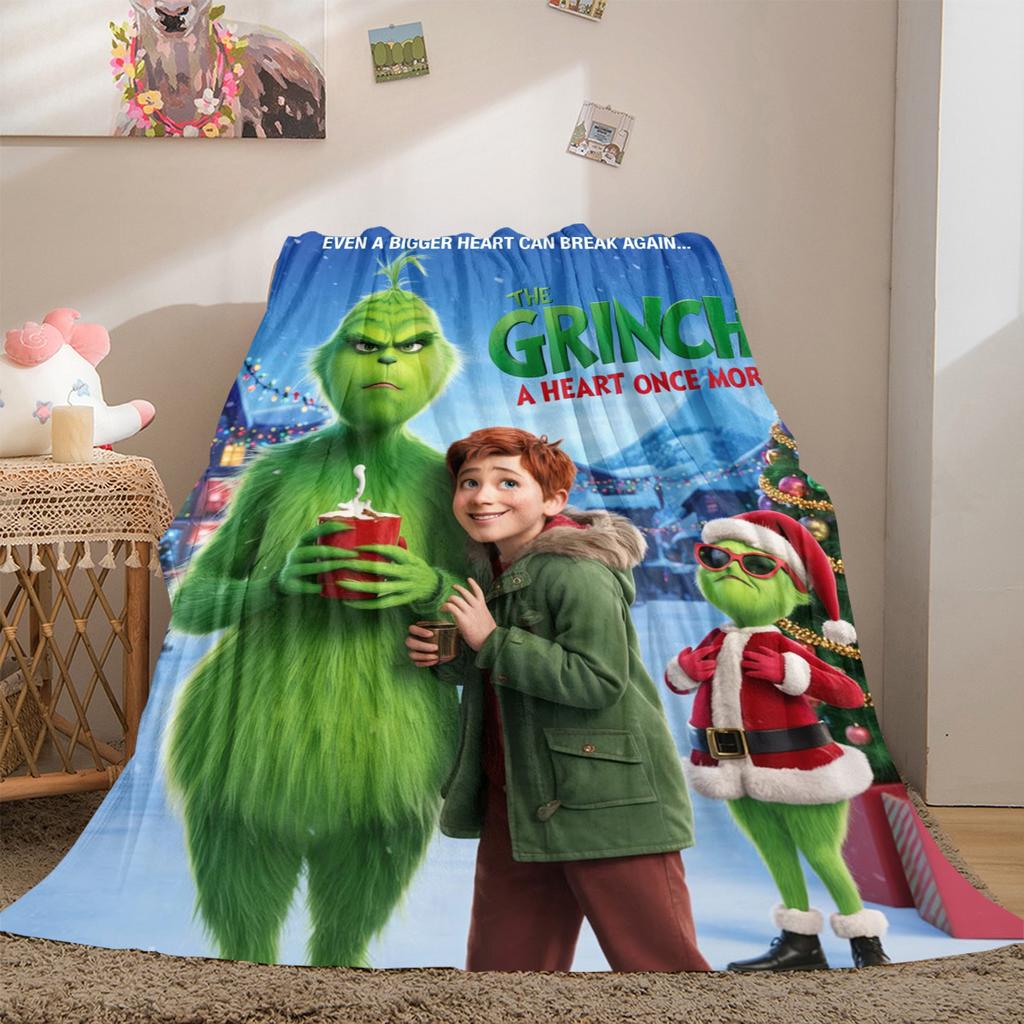 Christmas Gift Comedy Movie How the Grinch Stole Christmas blanket home warming, four season bed decoration sofa cover flannel throwing blanket K22