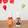 Modern Minimalist Wooden Bunny Decor With Balloon Figurine For Home Office And Gift Giving