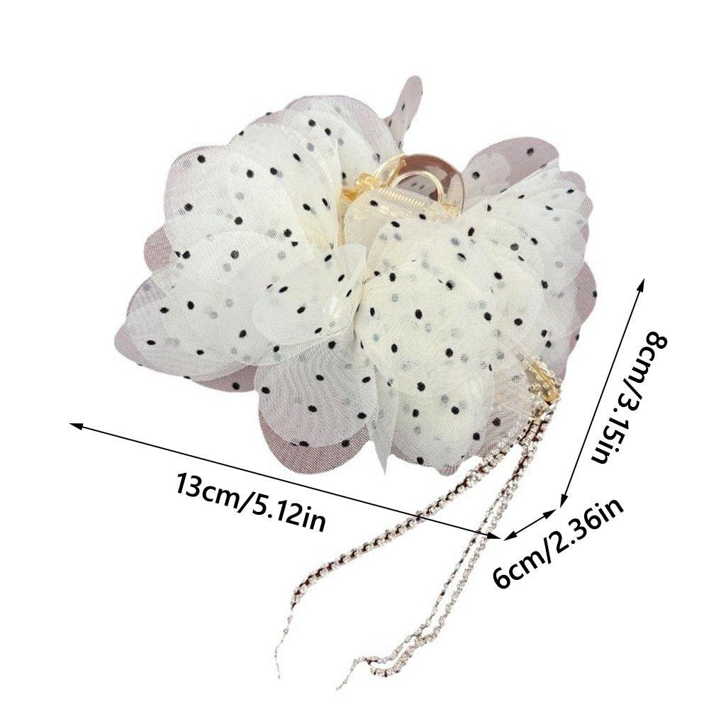 Tassel Grasping Clip Dots Flower Shark Clip Fashion Bowknot Hairgrips  Girl
