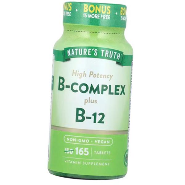 Highly Active B-Complex Vitamins, High Potency B-Complex Plus B-12, Nature's Truth  165tabs (36509004)