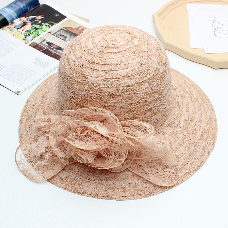 Lace Flower Hat for Women, Summer Fashion, Breathable Foldable Wide Brim Fisherman Hat
