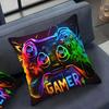 Colorful Game Headset Pattern Digital Printing Pillow Cover Short Plush Suitable Living Rooms Bedrooms Sofas Throw Cushion Cover