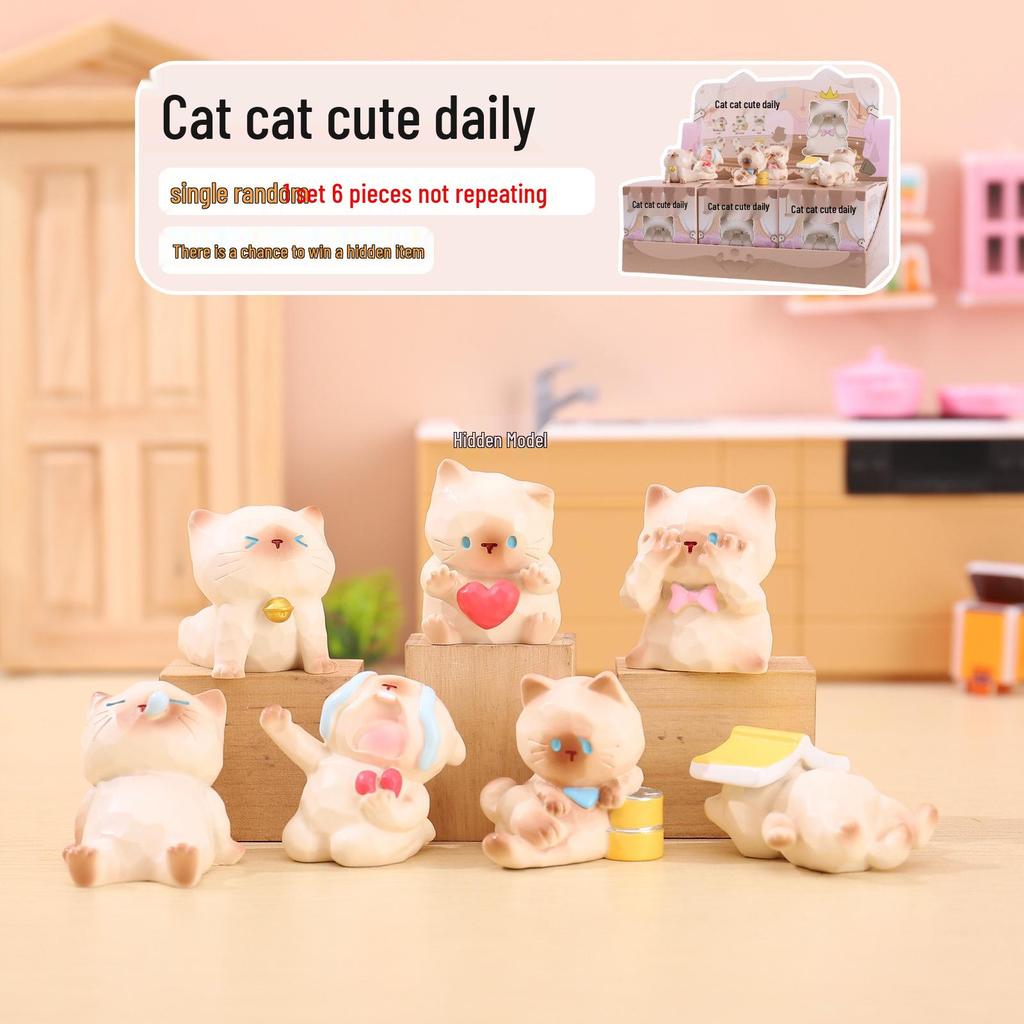 Trendy Cat Sparkling Soda Toy Blind Box – Colorful & Cute Cat Ornaments for Home or Office Décor