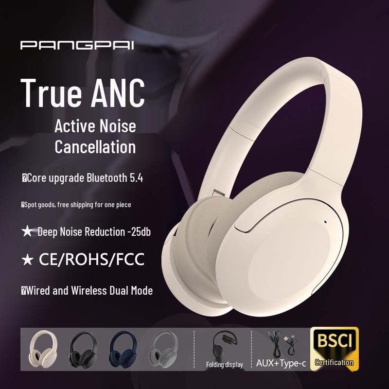 P3965ANC Foldable Bluetooth Over-Ear Headphones with Active Noise Cancelling