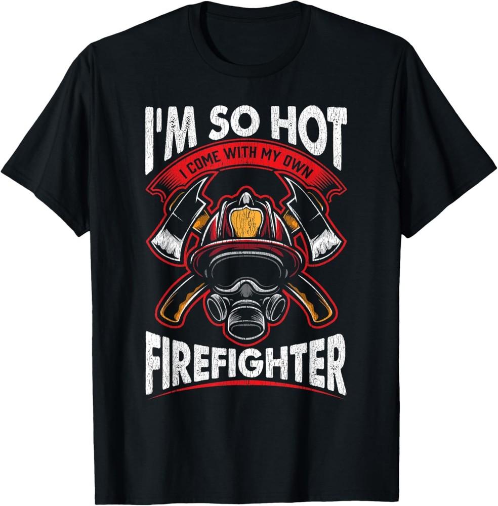 Firefighter Wife Saying Hot Fireman Husband T-Shirt Unisex T-Shirt M