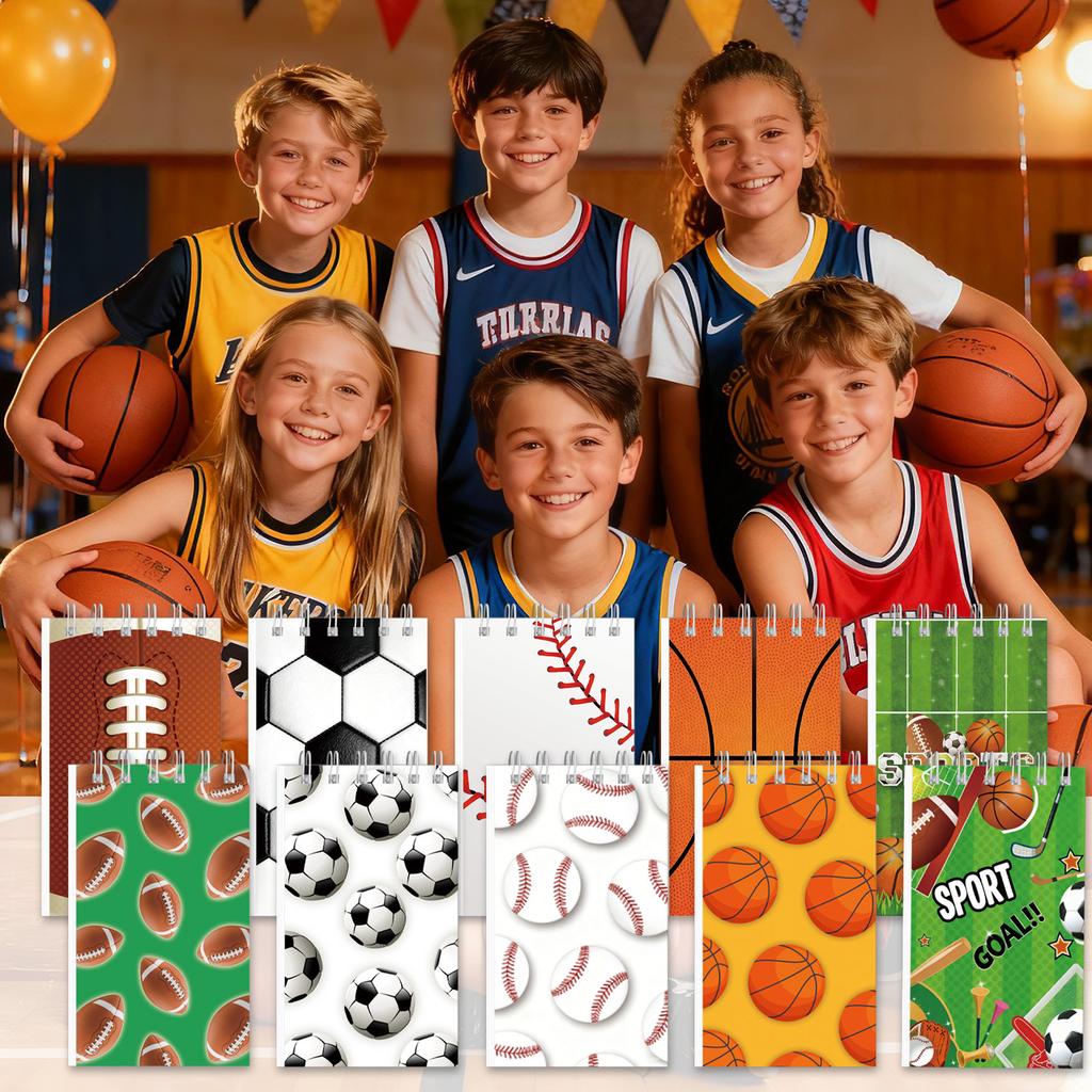 Notepads Baseball Football Soccersports 10 Pcs Spiral Journal Notebooks Football Notepadsnotebooksmini Notepads Spiral Journal