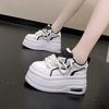 Fashion  Platform Sneakers Women Spring Autumn Round Toe Lace-up Comfort 10CM Thick Bottom Sport Shoe Black White Casual Shoe