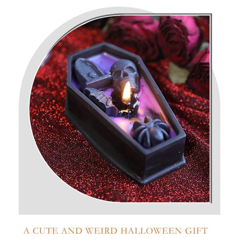 1PC Soybean Wax Blend Horror Gifts Black Party Aromatherapy Candles Halloween Tombstone Halloween Candles Home Decor 3 Styles