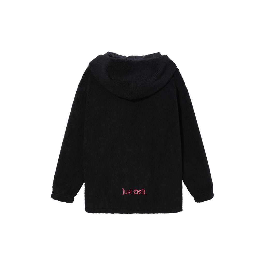 New Nike Dragon New Year's Collection SPORTSWEAR Velvet feel Coat Women's Black FZ6536-010