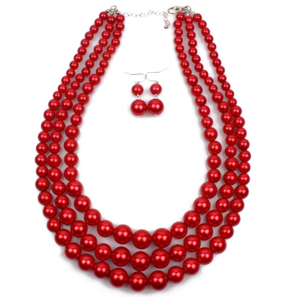 Pearl Exaggerated Ladies String Pearl Clavicle Multi-layer Necklace