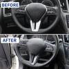 Steering Wheel Cover Molding Trims Accessoriess for Infiniti Q50 2014-2024 QX50 QX55 Q60 2017-2023 (Carbon Fiber Pattern)