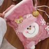 Plush Christmas Candy Bag Cloth Christmas Gift Drawstring Bags Santa Claus Gift Bags  Female/Girls