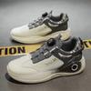 Mens Sneakers with Rotating Buckle Comfy Non Slip Lace up Durable Shoes for Mens Outdoor Activities